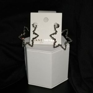 Pave Snowflake Hoop Earrings